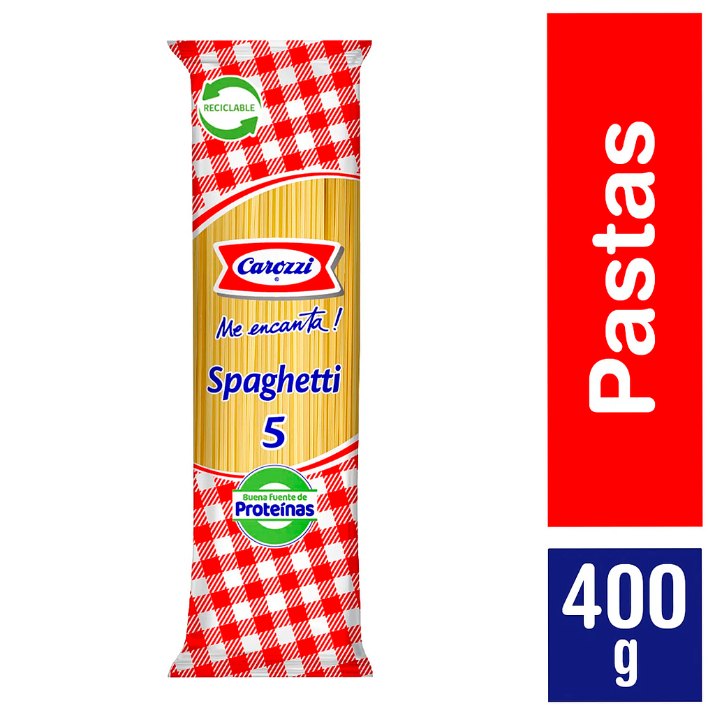 ID 1449991 - SPAGHETTI CAROZZI N ° 5 VITAMINIZADA BOLSA 400 G UNIDAD