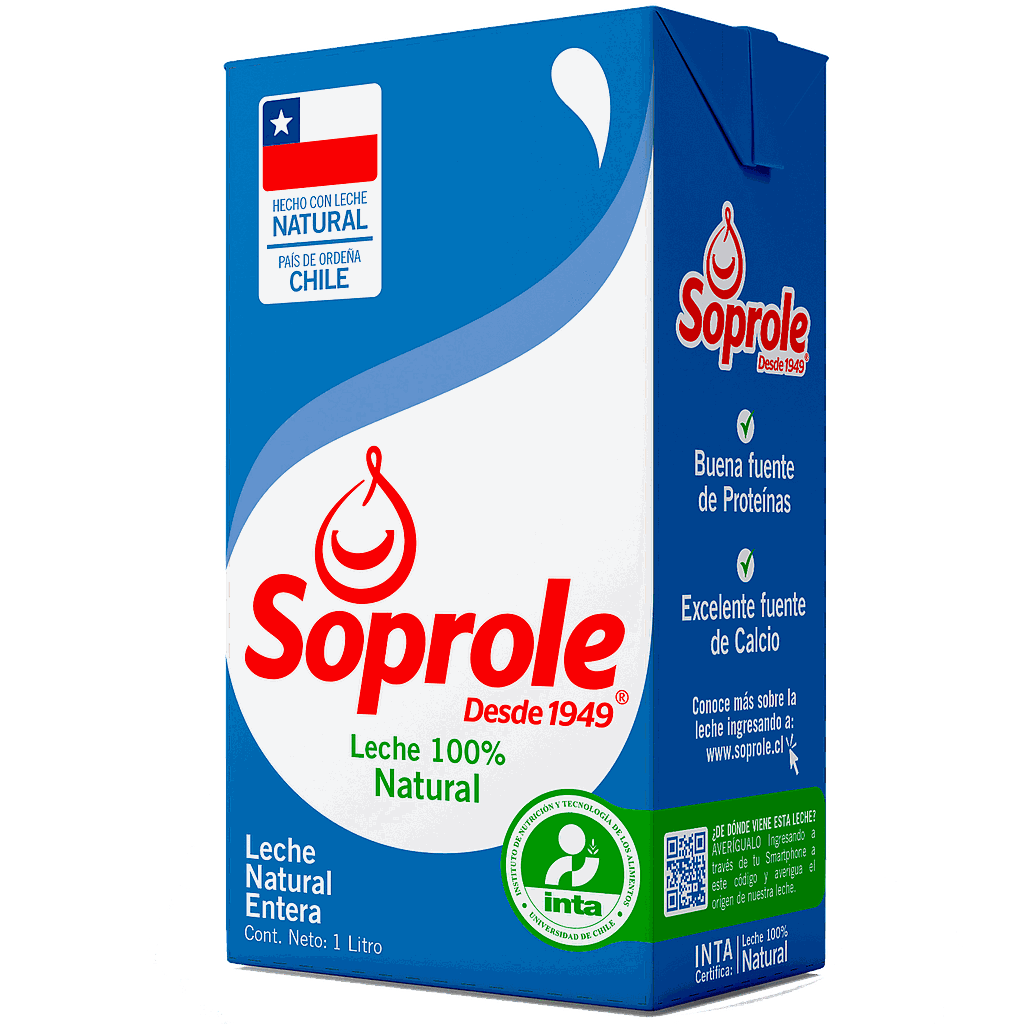 ID 1433806 - LECHE LIQUIDA ENTERA SOPROLE NATURAL CAJA 1 L UNIDAD