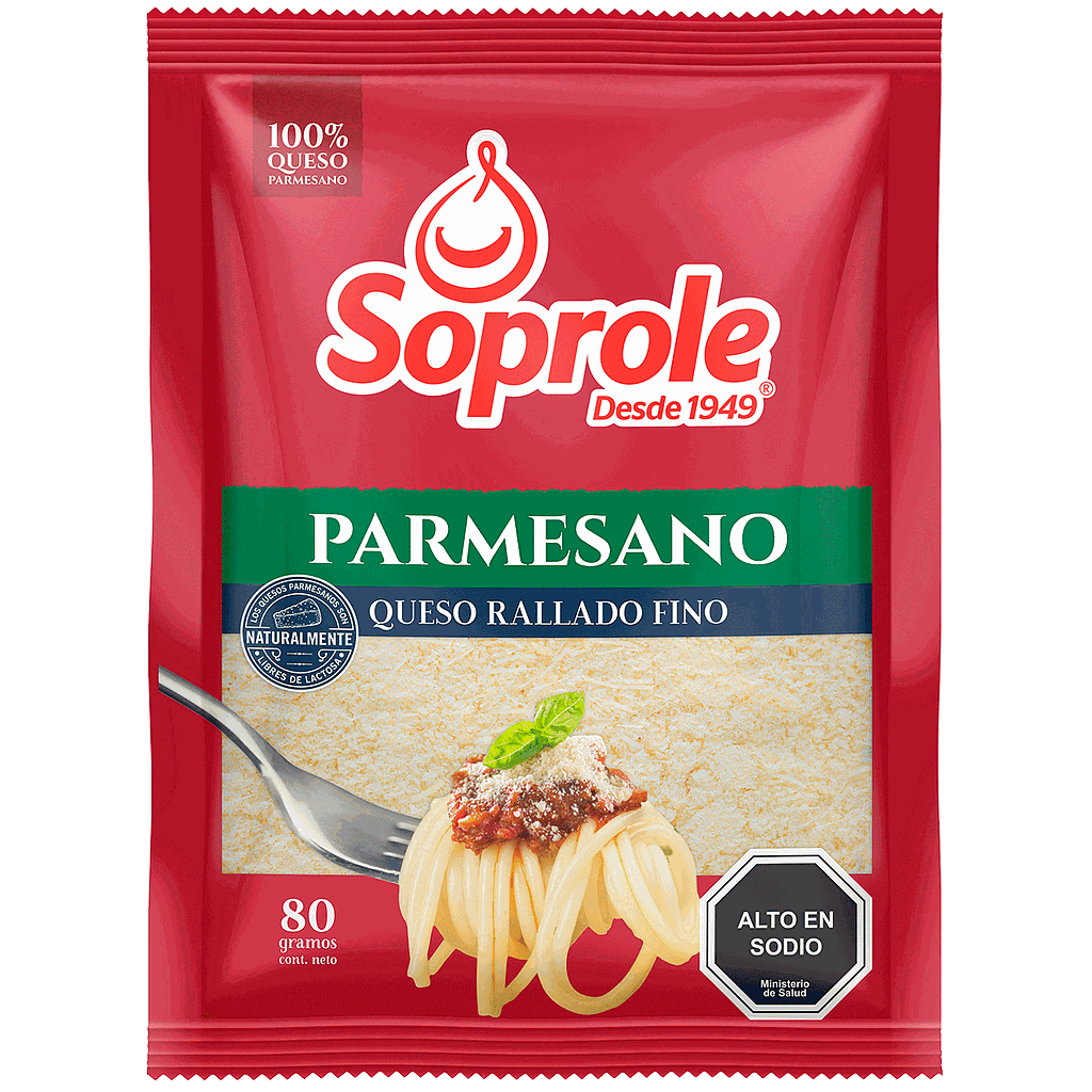 ID 1434764 - QUESO RALLADO SOPROLE PARMESANO BOLSA 80 G UNIDAD