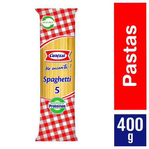 ID 1449991 - SPAGHETTI CAROZZI N ° 5 VITAMINIZADA BOLSA 400 G UNIDAD
