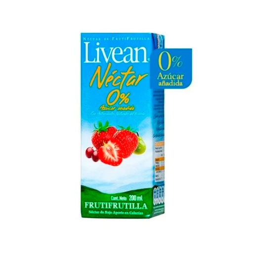 ID 1487776 - JUGO LIQUIDO LIVEAN NECTAR 0% AZUCAR FRUTIFRUTILLA CAJA 200 CC UNIDAD