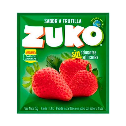 ID 1609883 - JUGO EN POLVO ZUKO FRUTILLA SOBRE 25 G UNIDAD