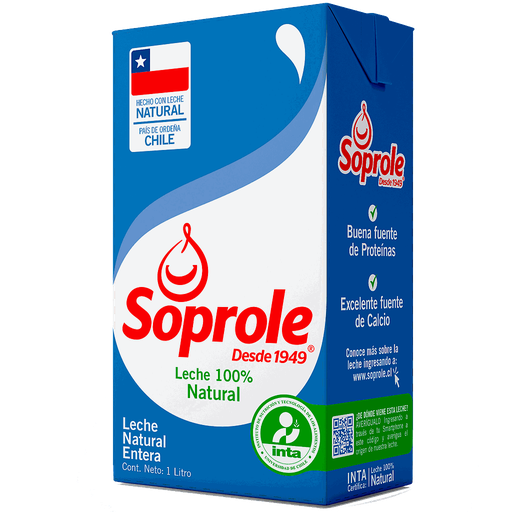 ID 1433806 - LECHE LIQUIDA ENTERA SOPROLE NATURAL CAJA 1 L UNIDAD