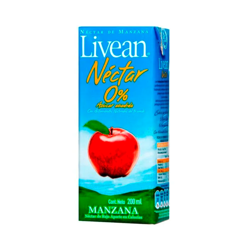 ID 1487744 - JUGO LIQUIDO LIVEAN NECTAR 0% AZUCAR MANZANA CAJA 200 CC UNIDAD