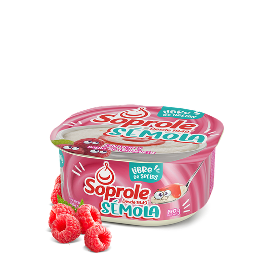 ID 1434449 - POSTRE REFRIGERADO SOPROLE SEMOLA CON LECHE SALSA DE FRAMBUESA POTE 140 G UNIDAD