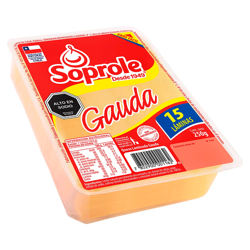 ID 1434689 - QUESO LAMINADO SOPROLE GOUDA DISPLAY 250 G UNIDAD