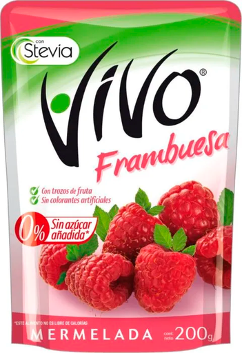 ID 1491045 - MERMELADA SIN AZUCAR VIVO FRAMBUESA BOLSA 200 G UNIDAD