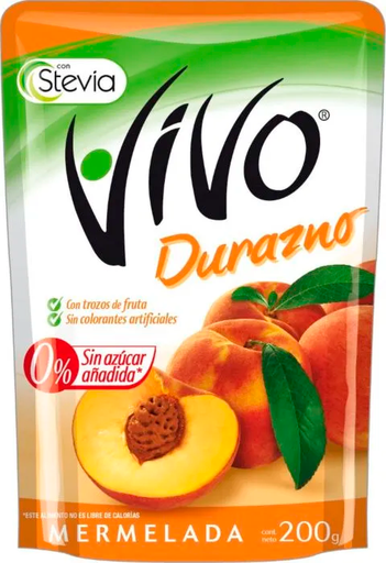 ID 1491000 - MERMELADA SIN AZUCAR VIVO DURAZNO BOLSA 200 G UNIDAD