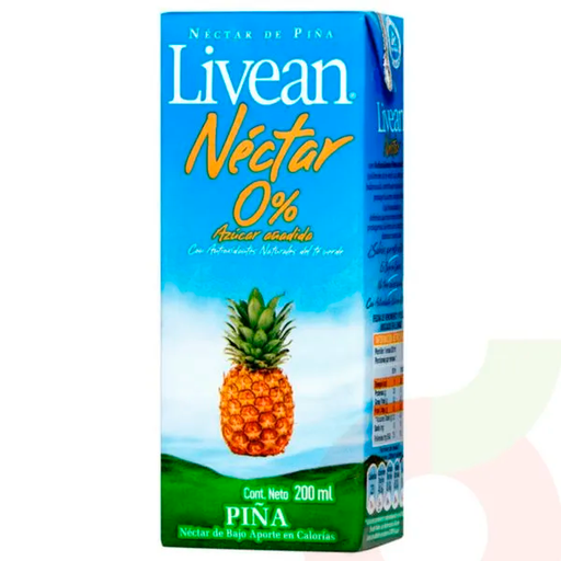 ID 1487760 - JUGO LIQUIDO LIVEAN NECTAR 0% AZUCAR PIÑA CAJA 200 CC UNIDAD