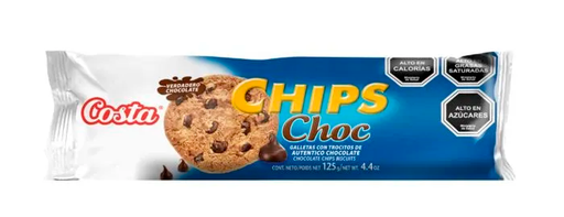 ID 1451505 - GALLETA DULCE COSTA CHOCO CHIPS BOLSA 125 G UNIDAD