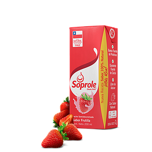 ID 1433895 - LECHE SABORIZADA SEMIDESCREMADA SOPROLE FRUTILLA CAJA 200 ML UNIDAD