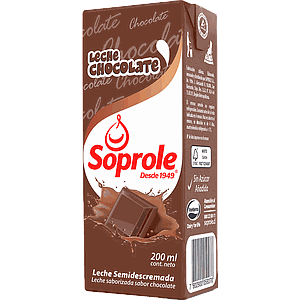 ID 1433925 - LECHE SABORIZADA SEMIDESCREMADA SOPROLE CHOCOLATE CAJA 200 ML UNIDAD