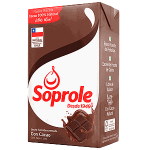ID 1433910 - LECHE SABORIZADA SEMIDESCREMADA SOPROLE CHOCOLATE CAJA 1 L UNIDAD