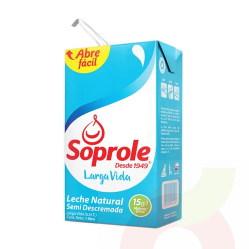 ID 1433849 - LECHE LIQUIDA SEMIDESCREMADA SOPROLE NATURAL CAJA 1 L UNIDAD