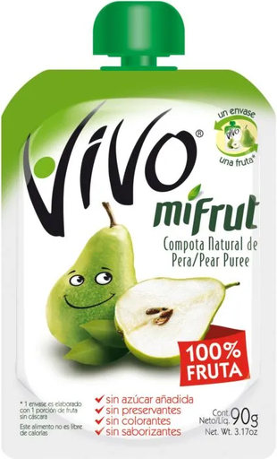 ID 1885258 - COMPOTA PARA BEBE VIVO MIFRUT PERA 90 G UNIDAD
